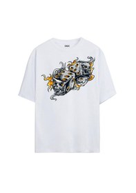 Resim Zar Oversize Unisex T-shirt Beyaz 