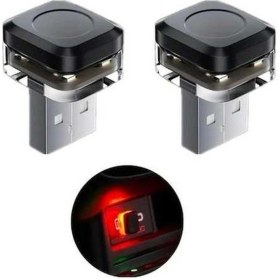 Resim Trendooze Turcoshop11 2 Adet Kırmızı Mini Usb Led Araç İçi Lamba 