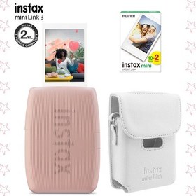 Resim Instax Mini Link 3 Pembe Akıllı Telefon Yazıcısı Beyaz Çanta Ve 20'li Mini Film Pembe 