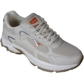 Resim Jump Kadın Siyah Kalın Taban Fileli Memory İç Taban Sneaker Spor Ayakkabı Bej 