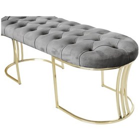 Resim VİEGO GOLD GRİ-Kapitoneli Model Puf&Bench&Koltuk-Oturak-Uzun Makyaj Puff-Yatak Odası Ucu&Önü 