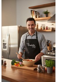 Resim Daddy Chef - Siyah Mutfak Önlüğü Renkli 