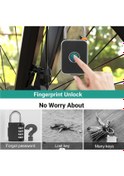 Resim Createtech Parmak İzi Kilidi - Akıllı Kilit, Anahtarsız, Biyometrik, Su Geçirmez, Usb Şarjlı, Spor Salonu/valiz/bisiklet/çanta/çit İçin 