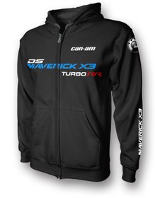 Resim Brp Can-Am Maverick X3 Ds Turbo RR Full Zip Hoodie - Blue / 3XL 