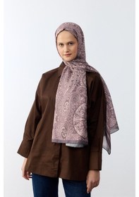 Resim Mirsoy Scarf Mirayze Etnik Desen Şal Gül Kurusu 
