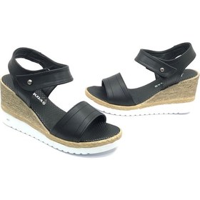 Resim Ayakdaş 1035 Dolgu Taban Kadın Sandalet Siyah 