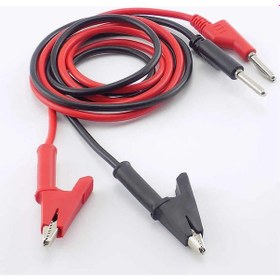 Resim 1000v 12a Krokodil Banana Kablo Çifti 1 Metre Yüksek Akım Probu Multimetre Güç Kaynağı Test 