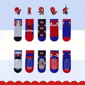 Resim 5 Çift Çocuk Çorabı - Sevimli Spider-Man Serisi Orta Baldır Süper Kahraman Kore Tarzı Nefes Alabilir Kaydırmaz Yapışkan Tabanlı Kız ve Erkek Çocuk Çorapları 