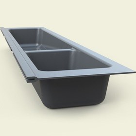 Resim Mutfak Çekmece İçi Modüler İki Bölmeli Kaşıklık 11cmx48cm Boydan 4cm Kesilebilir Antrasit 