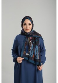 Resim Petrol Mavisi Desenli Şal Kesik Elyaf Pamuksu Etnik Dijital Baskılı 202124 17 Petrol Mavisi 