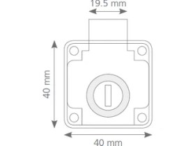 Resim Canex Kare Çekmece Kilidi D 19 mm x L 22 mm 