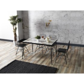 Resim Ressa Home 70x110 4 Kişilik Mutfak Masa Takımı-yemek Masa Takımı 