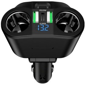 Resim Sunshine022 Siyah 360w Araç Şarj Cihazı 2pd 2usb Hızlı Şarj Taşınabilir Oto Şarj Aleti 