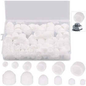 Resim Maiyame 160 Adet Nilon Yuvarlak Tabanlı Altıgen Somun Kapakları - M4/m5/m6/m8/m10/m12 Boyutları - Plastik Korumalı Vida Kiti Beyaz, 250g 