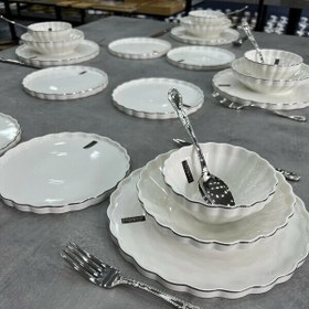 Resim Roy King Twist Silver 24 Parça Porselen Yemek Takımı HRN018 