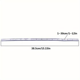 Resim 12 İnç Esnek Eğri Cetvel Şeffaf Ölçek - Yumuşak, Dayanıklı PVC Plastik, Dikiş, Çizim ve Tasarım için İdeal - Kenarları Kolay Temizlenebilir, 1 adet 