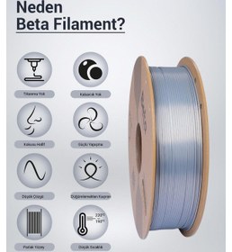 Resim Beta Pla-silk Filament Silver 
