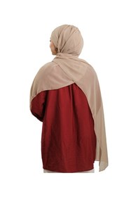 Resim Hürrem Bone Bej Pratik Hazır Geçmeli Bone Şal Şifon Düz 2506 12 bej 