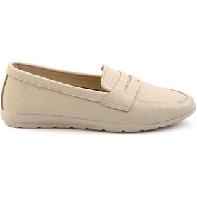Resim Bej Leather Kadın Loafer Ayakkabı K01718110303 Çok Renkli 
