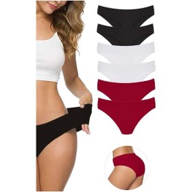 Resim 6 Adet Kadın Dikişsiz Lazer Kesim Esnek İz Yapmayan Külot S8 L-xl Çok Renkli 