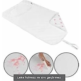 Resim Peri Store Çanta Boy Bebek Alt Açma Pedi, Sıvı Geçirmez, Leke Tutmaz, Puantiyeli, Pembe, 40X70CM 