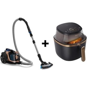 Resim Philips XB7151/07 Toz Torbasız Elektrikli Süpürge + NA322/00 Airfryer 