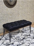 Resim Siyah Boyalı Tel Ayaklı 90 Cm Puf Bench - Puf - Bench - Kasalı Ot Çok Renkli 