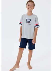 Resim U.S. Polo Assn. U.s. Polo Assn Erkek Çocuk 2 Li Bermuda T-şhirt Takım Gri-2305 Gri 