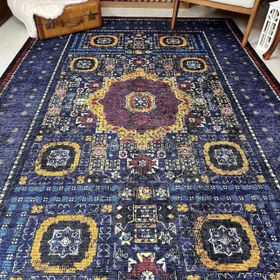 Resim Derin Mavi Kafkas Halısı - MV 3029 - 200x200 cm Kare 