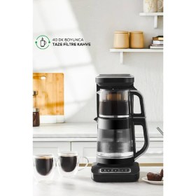 Resim Karaca Çaysever Robotea Pro Connect 4 In 1 Konuşan Otomatik Cam Çay ve Filtre Kahve Demleme Makinesi 
