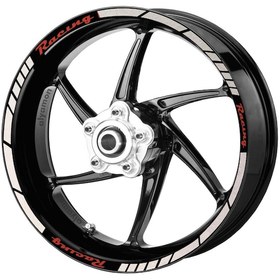 Resim Deeb Motosiklet Jant Şeridi Racing Beyaz Kırmızı Model X N11.30018 