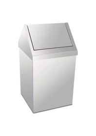Resim 45 Lt Çatı Kapaklı Çöp Kovası Paslanmaz 1 Adet Beyaz 