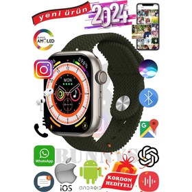 Resim Tekno Trust 1 Yıl Apple iPhone 12 Pro Max Uyumlu Akıllı Saat Watch 9 MAX+2024 45MM Kordon Hediyeli Amoled Ekran 