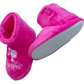 Resim Barbie Figürlü Kız Çocuk Panduf Pembe Kaydırmaz Taban Pembe 