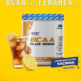 Resim West BCAA Plus 12000 Glutamin Taurin 300g Ice Tea Limon Aromalı Kompleks Amino 