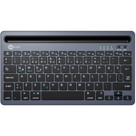 Resim Lecoo Bk100 Kablosuz Bluetooth Çoklu Cihaz Ile Uyumlu Şarj Edilebilir Türkçe Q Klavye Gri 
