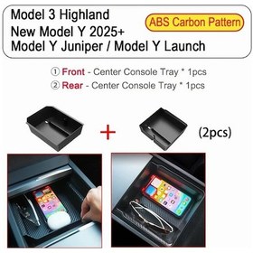 Resim Honeybeeshop Tesla Model Y Juniper Ve Model 3 Highland İçin Ön Arka Merkez Konsol Düzenleyici Tepsisi Kablolu Depolama Kutusu 