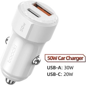 Resim Toockitoocki 50w Qc Pd 3.0 Araç Şarj Cihazı İphone Uyumlu 12 13 14 Huawei Samsung Xiaomi Poco İçin Hızlı Şarj Chdistribütör Garantili 