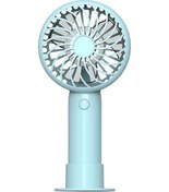Resim Mini El Tipi Küçük Vantilatör Renkli Vantilatör Taşınabilir Sessiz 2296 Gök Mavisi 