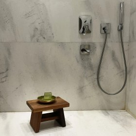 Resim Shark Anatolia Iroko Ahşap Banyo Taburesi Oturak Küçük Boy 