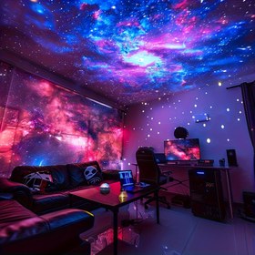 Resim Uzaktan Kumandalı Aurora Yıldızlı Gökyüzü Projektörü - 16 Işık Etkisi, Ev, Kamp, Düğünler, Partiler için Galaksi ve Gezegen Projeksiyonu - USB Güçlü, Modern Fantazi Tasarımı, Mükemmel Babalar Günü Hediyesi, Parti Aydınlatması, Gökyüzü Temalı Dekor, Dayanıklı Plastik Gövde 