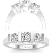 Resim 0,50 Karat Pırlanta Tria Yüzük (464655958) 