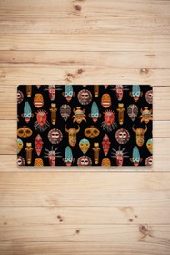 Resim Vagonik Mask Desenli Dijital Baskılı 50x70cm Dekoratif Çok Amaçlı Iç Ve Dış Kapı Paspası 