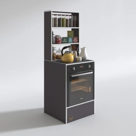 Resim Kenzlife ankastre fırın dolabı esmacan gri 165*60*56 mutfak eko düz 