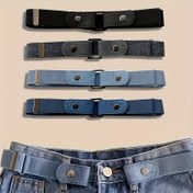 Resim 4 Adet Görünmez Elastik Kemer, Kadınlar İçin Polyester ve Spandex Karışımı, İş Stili, Şık ve Esnek Moda Aksesuarı 