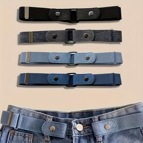 Resim 4 Adet Görünmez Elastik Kemer, Kadınlar İçin Polyester ve Spandex Karışımı, İş Stili, Şık ve Esnek Moda Aksesuarı 