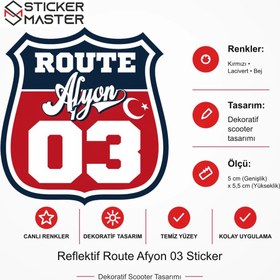 Resim Vespa Uyumlu Route Afyon 03 Sticker - 2 Adet 
