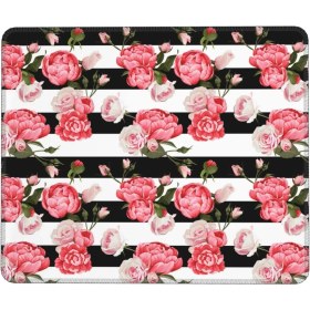 Resim Xiaoai Siyah Beyaz Çizgili Çiçekler Mouse Pad 7 x 8,6 Inç Kaymaz Ka Tabanlı Kablosuz Fare Bilgisayarlar Dizüstü Ofis Için Dayanıklı Malzemeler (Yurt Dışından) 