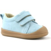 Resim Rakerplus Hakiki Deri Mavi Cırtlı Anatomik Bebek Spor Ayakkabı Sneaker Mavi 