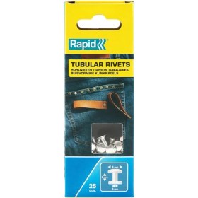 Resim Mena Rise Deri Için Delikli Perçinler, 8 mm Başlı Perçinler, Gümüş Renkli, 25 Adet (2 Parça) 